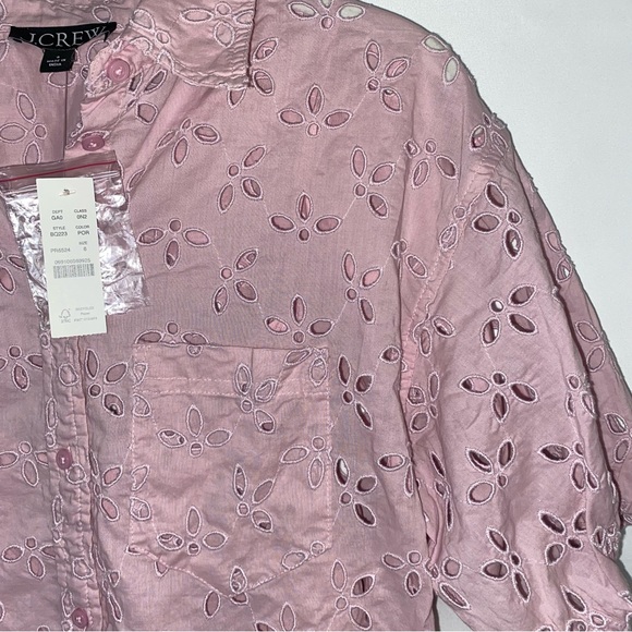 J. CREW Women's Spring Garden Eyelet Top Pale Orchid Sz 6 Pink NWT Coquette - Picture 6 of 9